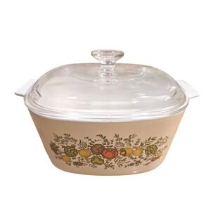 Corning Ware Spice O Life Casserole Dish with Glass Lid Vintage 1970s A-3-B 3L